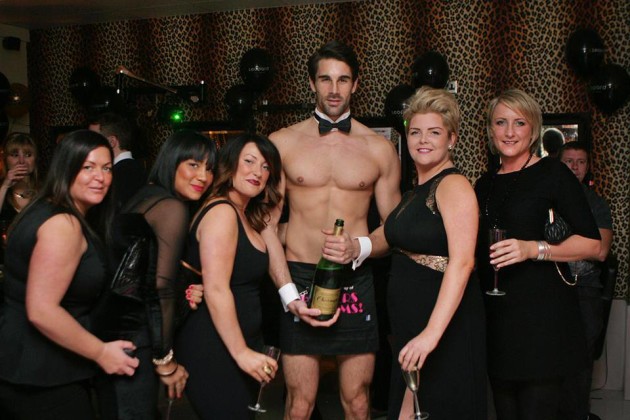 naked butler with lasses